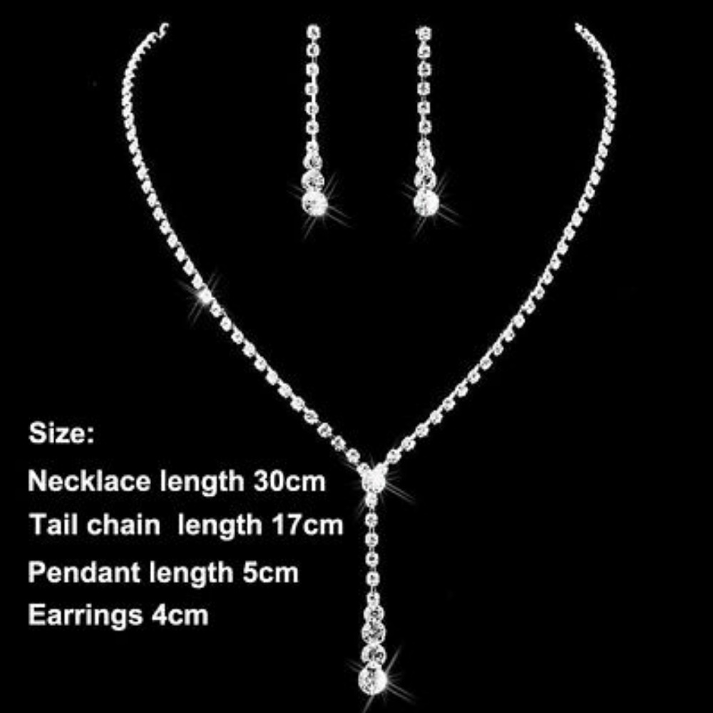 Bridal Cystral  Necklace Earring Set